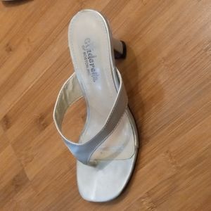 Cinderella of  Boston metallic silver thong sandal shoes